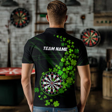 Load image into Gallery viewer, Green shamrock Lucky Darts Polo, Quarter-Zip Shirts For Men Custom St Patrick day Dart Team Jerseys NQS9458