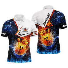 Load image into Gallery viewer, Fire and Water bowling ball pins Bowling shirts for men Custom Lightning Team Bowling Jerseys NQS7701