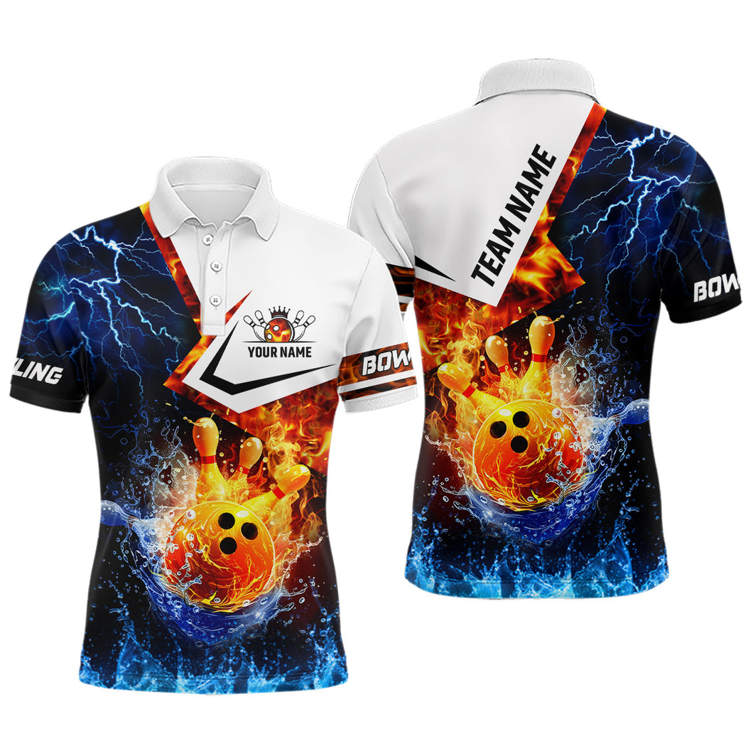 Fire and Water bowling ball pins Bowling shirts for men Custom Lightning Team Bowling Jerseys NQS7701