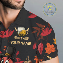 Load image into Gallery viewer, Funny Turkey Golf Beer Thanksgiving golf shirt Custom Funny golf shirts for men, mens golf clothes NQS10964
