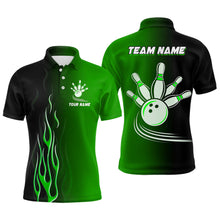 Load image into Gallery viewer, Gradient black green bowling league jerseys custom bowling shirt for men, gifts for bowling team NQS7562