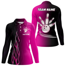 Load image into Gallery viewer, Gradient pink &amp; black bowling league jerseys custom bowling shirt for women, gifts for bowling team NQS7563