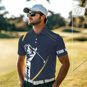 Personalized Golf polo shirts for men Custom mens golf outfits, unique golf gifts | Navy NQS10202