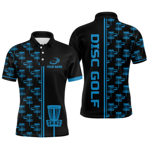 Mens golf polo shirts Black and Blue gradient disc golf basket custom disc golf jerseys NQS7963