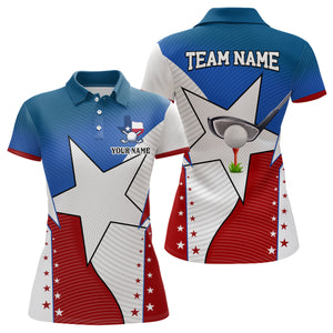 Texas flag retro Women golf polo shirt custom golf apparel for ladies, gifts for golf lovers NQS7400