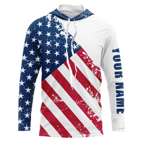 American flag patriotic fishing custom sun protection performance long sleeve fishing shirts NQS6057