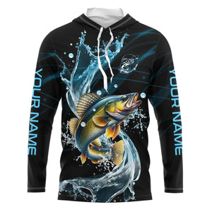 Walleye fishing blue water Custom performance long sleeve fishing shirts, Walleye fishing jerseys NQS9093