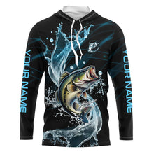 Load image into Gallery viewer, Largemouth Bass fishing blue water Custom performance long sleeve fishing shirts, Bass fishing jerseys NQS7411