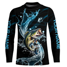 Load image into Gallery viewer, Largemouth Bass fishing blue water Custom performance long sleeve fishing shirts, Bass fishing jerseys NQS7411