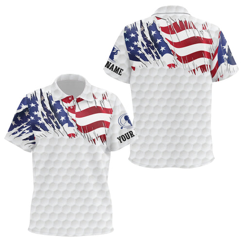 American Flag white Kid golf polo shirts Custom patriotic golf top for kid, unique polo shirts NQS7744