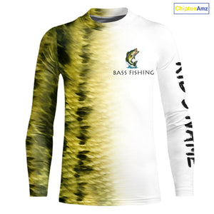 Personalized Green Scales Performance Bass Fishing Shirts, custom Bass fishing tournament jerseys NQS10238