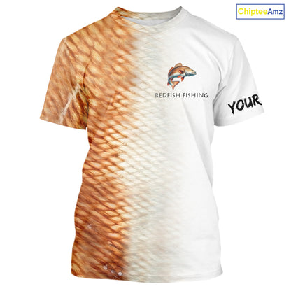 Personalized Red Scales Performance Redfish Fishing Shirts, custom Redfish fishing tournament jerseys NQS10239