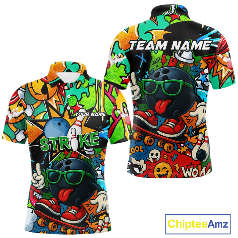 Amazon.com: PIONAMZIOZ Black & White Bowling Shirt Custom