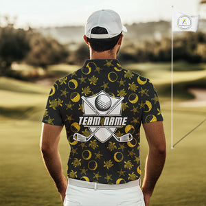 Black and Gold golf pattern Men golf polo shirts Custom best mens golf wear, personalized golf gifts NQS10130