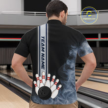 Load image into Gallery viewer, Black Smoke Bowling Polo, Quarter Zip Shirts For Men Custom Team Bowling Tournament Jerseys NQS10681