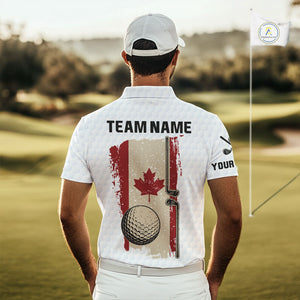 Personalized vintage Canadian Flag Men golf polo shirt Custom Patriotic Golf outfit For men NQS10182