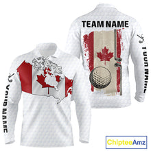 Load image into Gallery viewer, Personalized vintage Canadian Flag Men golf polo shirt Custom Patriotic Golf outfit For men NQS10182