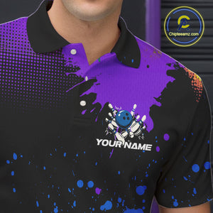 Personalized Bowling Polo, Quarter Zip Shirts For Men Custom Team Bowling Jersey Gift For Bowlers NQS10596