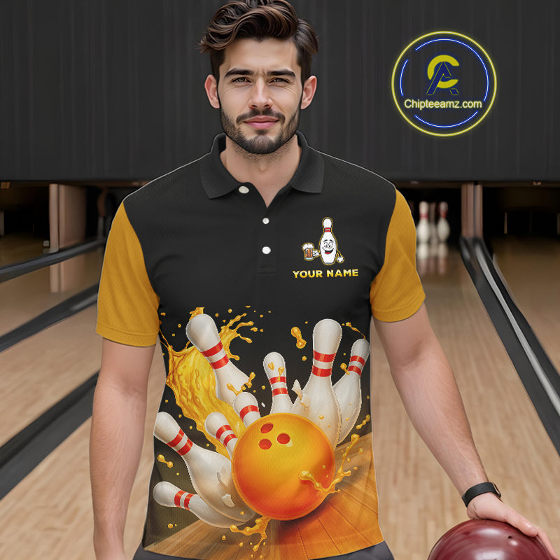 Bowling & Beer therefore i'm here custom funny Bowling shirts for Men, Bowling team apparel NQS10274