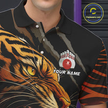 Load image into Gallery viewer, Tiger Bowling Polo, Quarter Zip shirts For Men custom bowling team jersey, bowling uniform NQS10338