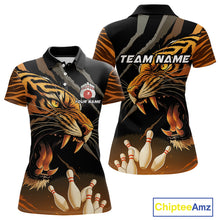 Load image into Gallery viewer, Tiger Bowling Polo, Quarter Zip shirts For Women custom bowling team jersey, bowling uniform NQS10338