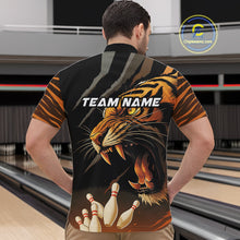 Load image into Gallery viewer, Tiger Bowling Polo, Quarter Zip shirts For Men custom bowling team jersey, bowling uniform NQS10338
