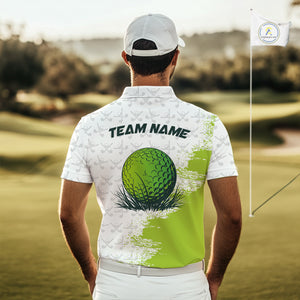 Green and White golf camo Men golf polo shirts custom golf wear for mens, best golf gifts NQS10170