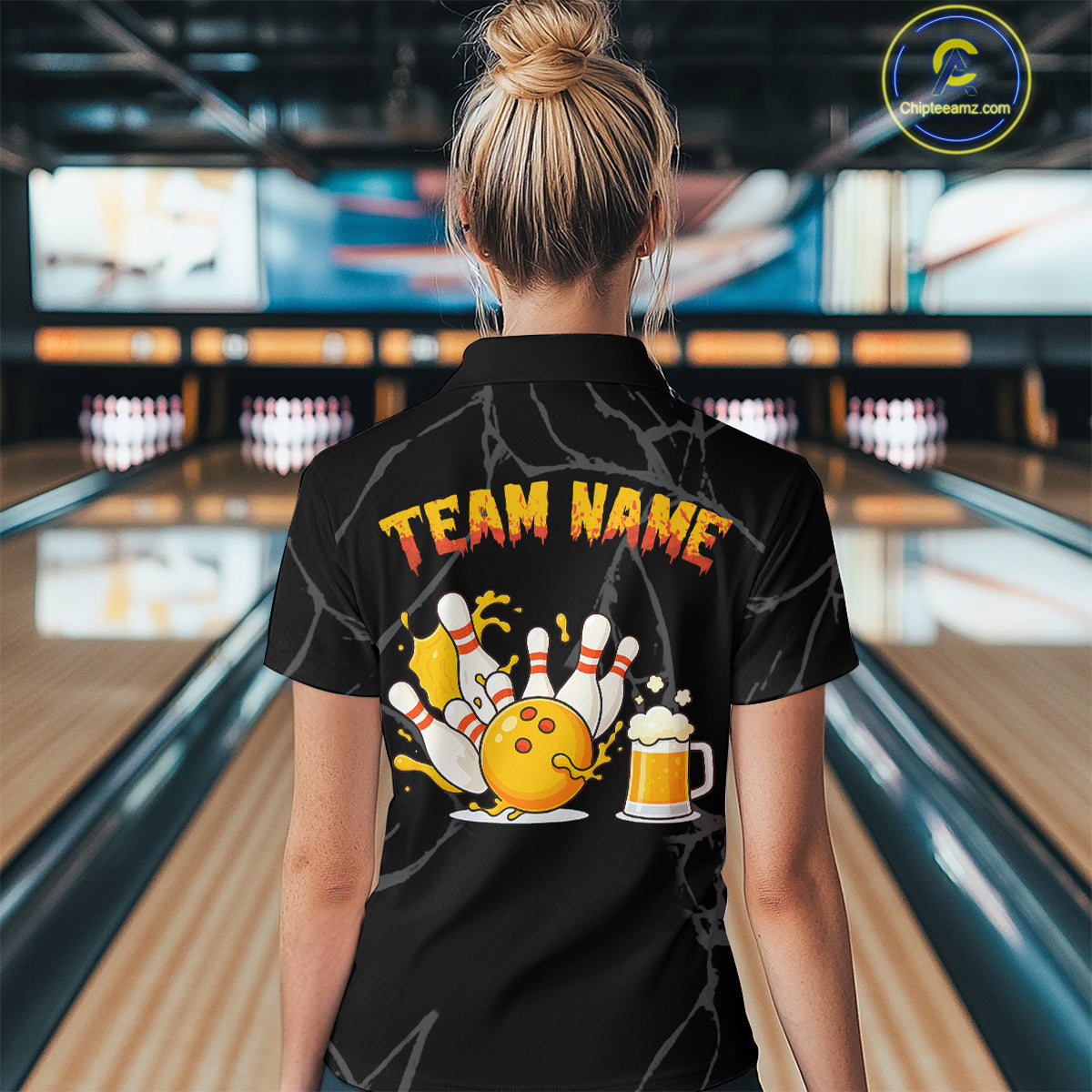Bowling And Beer Custom Skull Bowling Shirts For Women, Halloween Bowling Outfits NQS10518