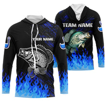 Load image into Gallery viewer, Blue fire Crappie fishing Custom performance long sleeve Crappie fishing tournament shirts for team NQS9084