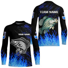 Load image into Gallery viewer, Blue fire Crappie fishing Custom performance long sleeve Crappie fishing tournament shirts for team NQS9084