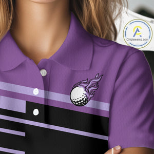Personalized Black and Purple Women golf polo shirts, Custom Golf Shirts For Team ladies golfers NQS10160