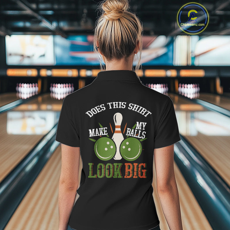 Green & Orange Retro Black Bowling shirts for Women custom Does this shirt make my balls look big NQS10622
