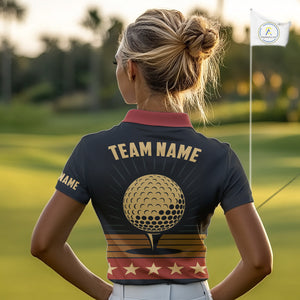 Retro Womens golf polo shirt Custom Vintage Team Golf attire for ladies, Gift For Golfers NQS10568