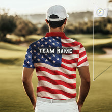 Load image into Gallery viewer, Custom American Flag Eagle Golf Polo Shirts For Men, patriotic Golf attire for men NQS11712