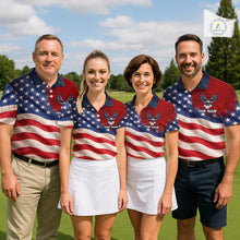 Load image into Gallery viewer, Custom American Flag Eagle Golf Polo Shirts For Men, patriotic Golf attire for men NQS11712