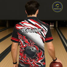Load image into Gallery viewer, Red Flame Bowling Hawaiian Shirt Custom Bowling Team Jerseys, Gift For Bowlers NQS11738