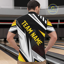 Load image into Gallery viewer, Black, White and Gold Men's bowling Polo, Quarter Zip shirts Custom Team bowling league jerseys NQS11264