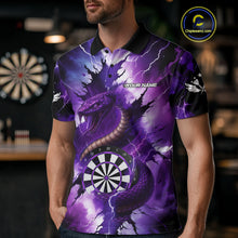 Load image into Gallery viewer, Purple Thunder Lightning Custom Cobra Snake Men Dart Shirts Best Dart Jerseys Dart Team Shirts NQS10693