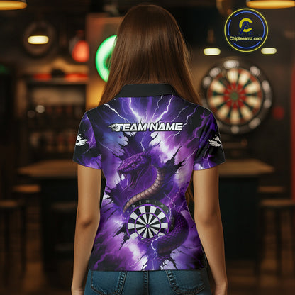Purple Thunder Lightning Custom Cobra Snake Women Dart Shirts Best Dart Jerseys Dart Team Shirts NQS10693