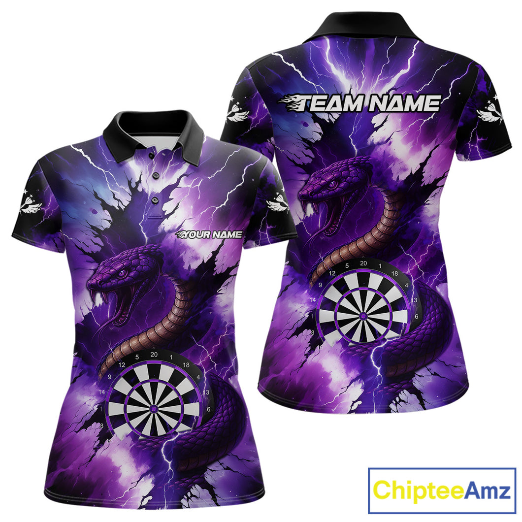 Purple Thunder Lightning Custom Cobra Snake Women Dart Shirts Best Dart Jerseys Dart Team Shirts NQS10693