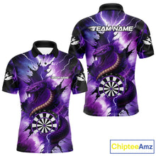 Load image into Gallery viewer, Purple Thunder Lightning Custom Cobra Snake Men Dart Shirts Best Dart Jerseys Dart Team Shirts NQS10693