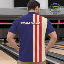 Load image into Gallery viewer, Red, White and Blue Retro Bowling Shirts For Men custom patriotic bowling outfits team jerseys NQS11167