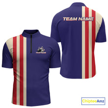 Load image into Gallery viewer, Red, White and Blue Retro Bowling Shirts For Men custom patriotic bowling outfits team jerseys NQS11167