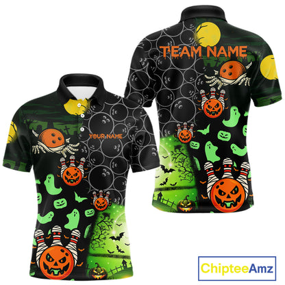 Custom Funny Halloween Team Bowling Shirts For Men, Personalized Halloween Bowling Gifts NQS10833