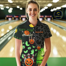 Load image into Gallery viewer, Custom Funny Halloween Team Bowling Shirts For Women, Personalized Halloween Bowling Gifts NQS10833