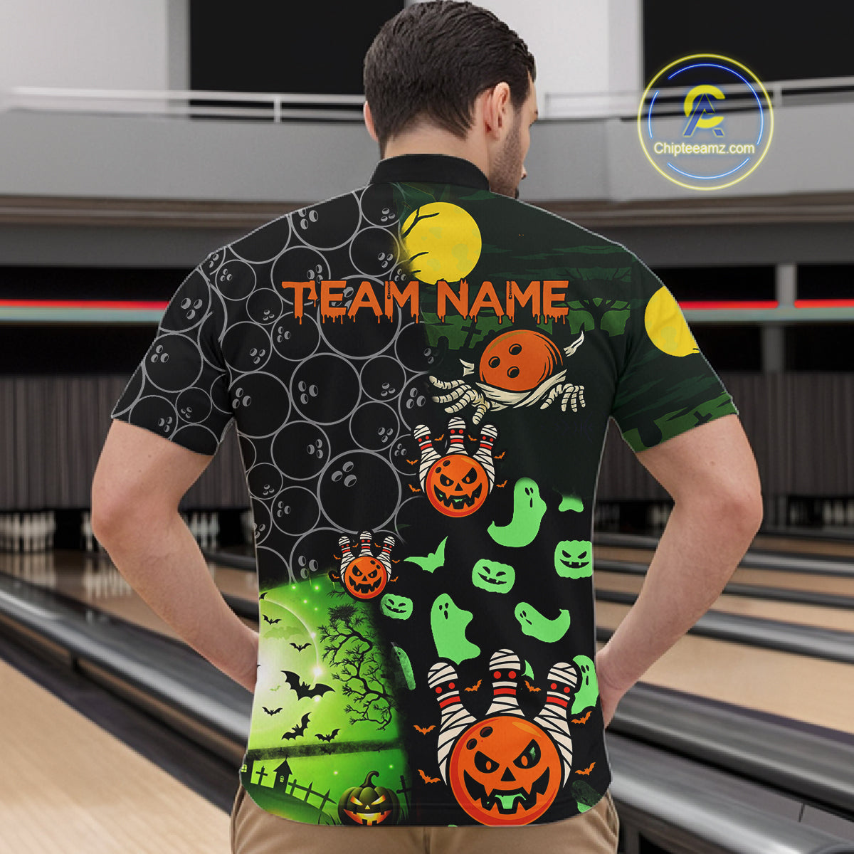 Custom Funny Halloween Team Bowling Shirts For Men, Personalized Halloween Bowling Gifts NQS10833