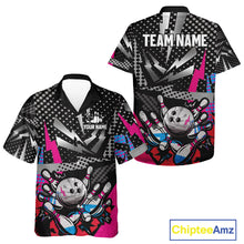 Load image into Gallery viewer, Colorful Lightning pattern Bowling Hawaiian Shirt Custom Team Bowling Button up Jerseys NQS11202