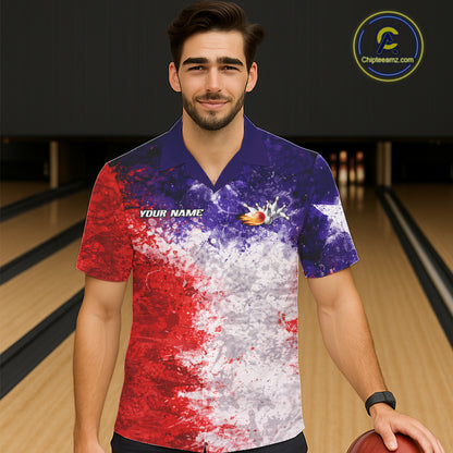 Custom Texas Flag Bowling Button-up Shirt, Patriotic Texas Bowling Team League Jerseys NQS11626
