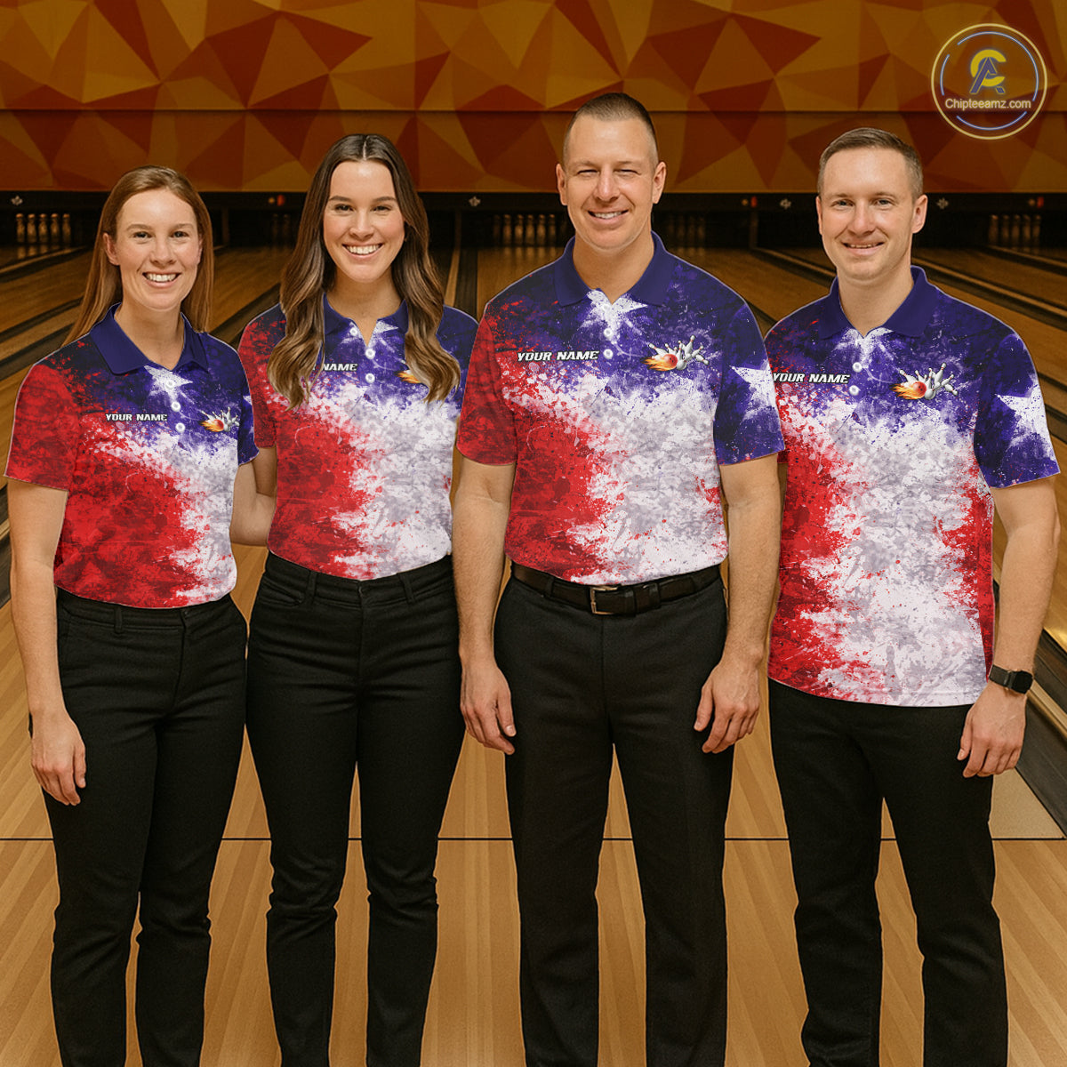 Custom Texas Flag Bowling Polo, 1/4 zip Shirts For Men, Patriotic Texas Bowling Team League Jerseys NQS11626