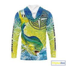 Load image into Gallery viewer, Personalized Mahi Mahi Fishing Shirts Green Scales Compass Performance Tournament Mahi Mahi Jerseys NQS11441